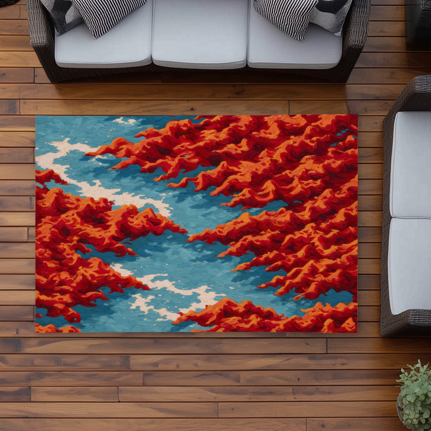 Tapis d'extérieur Red Mounds | Solution de décoration élégante
