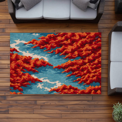 Tapis d'extérieur Red Mounds | Solution de décoration élégante