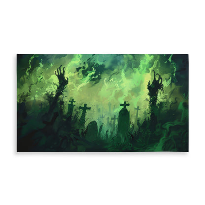 Reaching Hell Green Indoor Outdoor Tablecloth for Home Decor