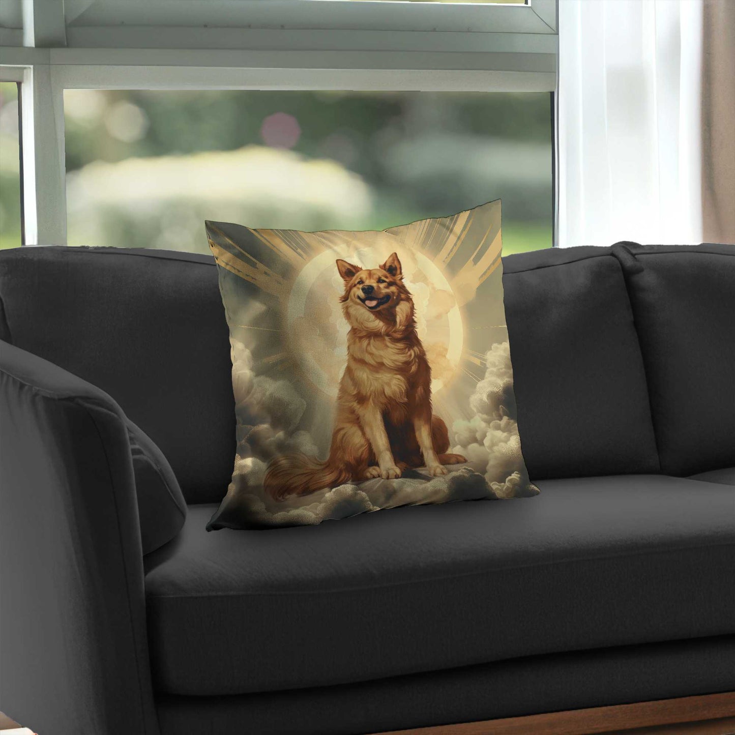 Man's Best Angel Poly Twill Throw Pillow | Home Decor Accent