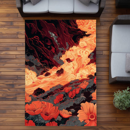 The Big Burn - Yellow Outdoor Area Rug for Home Decor