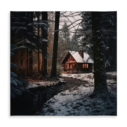 By the River Black Indoor Outdoor Tablecloth for Home Decor