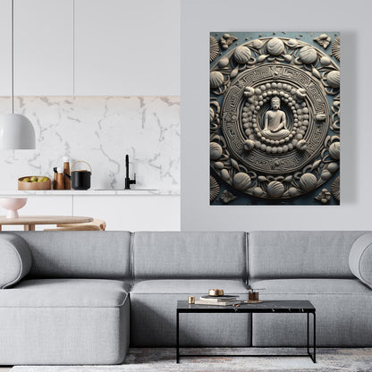 Spiritual Peace - White Canvas Home Decor | Tranquil Art