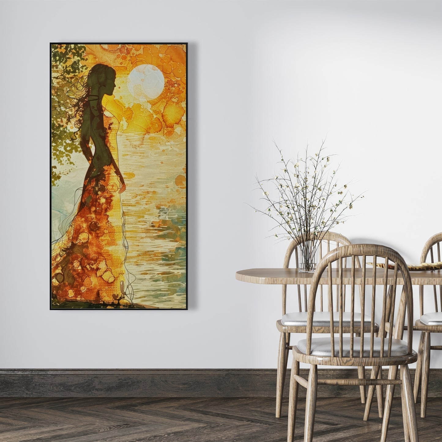 Peaceful sun - 36"x36" Framed canvas