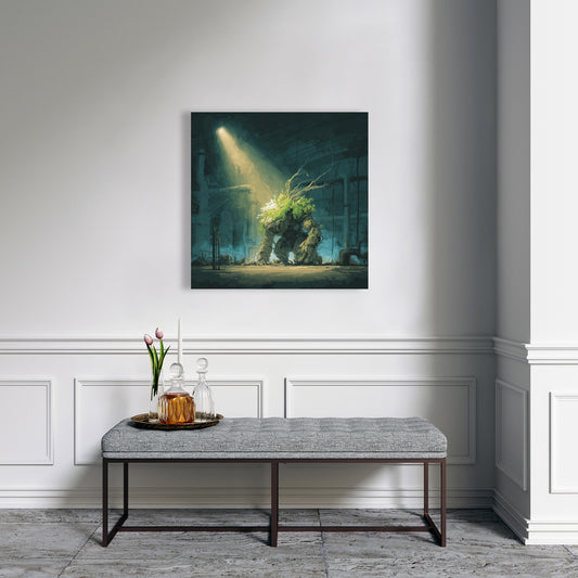 The Golem - Turquoise Canvas Art | Unique Design