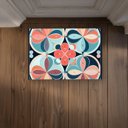 Pastel Mandala Black Indoor Outdoor Door Mat | Home Decor