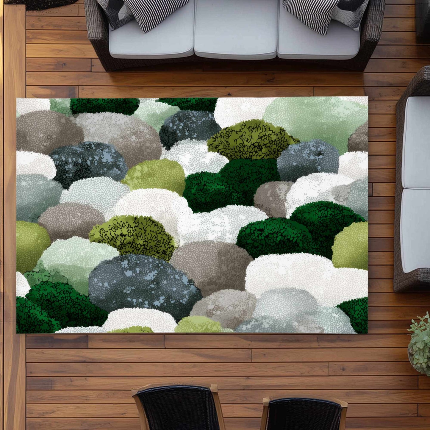 Tapis d'extérieur en galets moussus | Accessoire de décoration intérieure