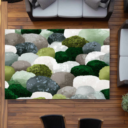 Tapis d'extérieur en galets moussus | Accessoire de décoration intérieure