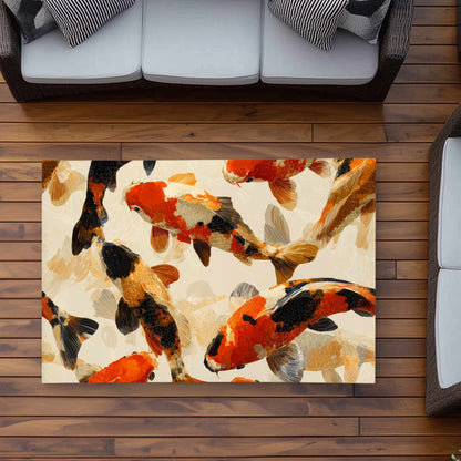 Koi Dance Flow Outdoor Area Rug | Stylish Home Decor
