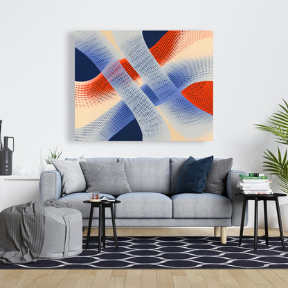 Abstract Threading - White Canvas Home Decor Art Piece