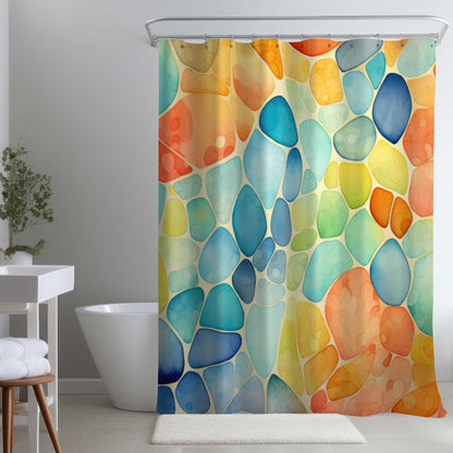 Rideau de douche « Blobs » | Accessoire de salle de bain élégant pour la décoration intérieure