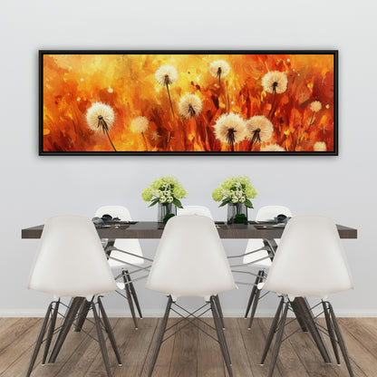 Dandelion fire - 36"x36" Framed canvas