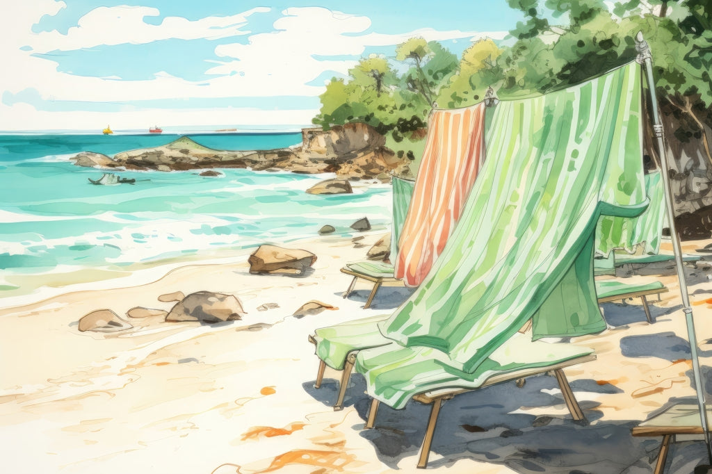 Tapis d'extérieur calme pour la plage | Solution de décoration élégante