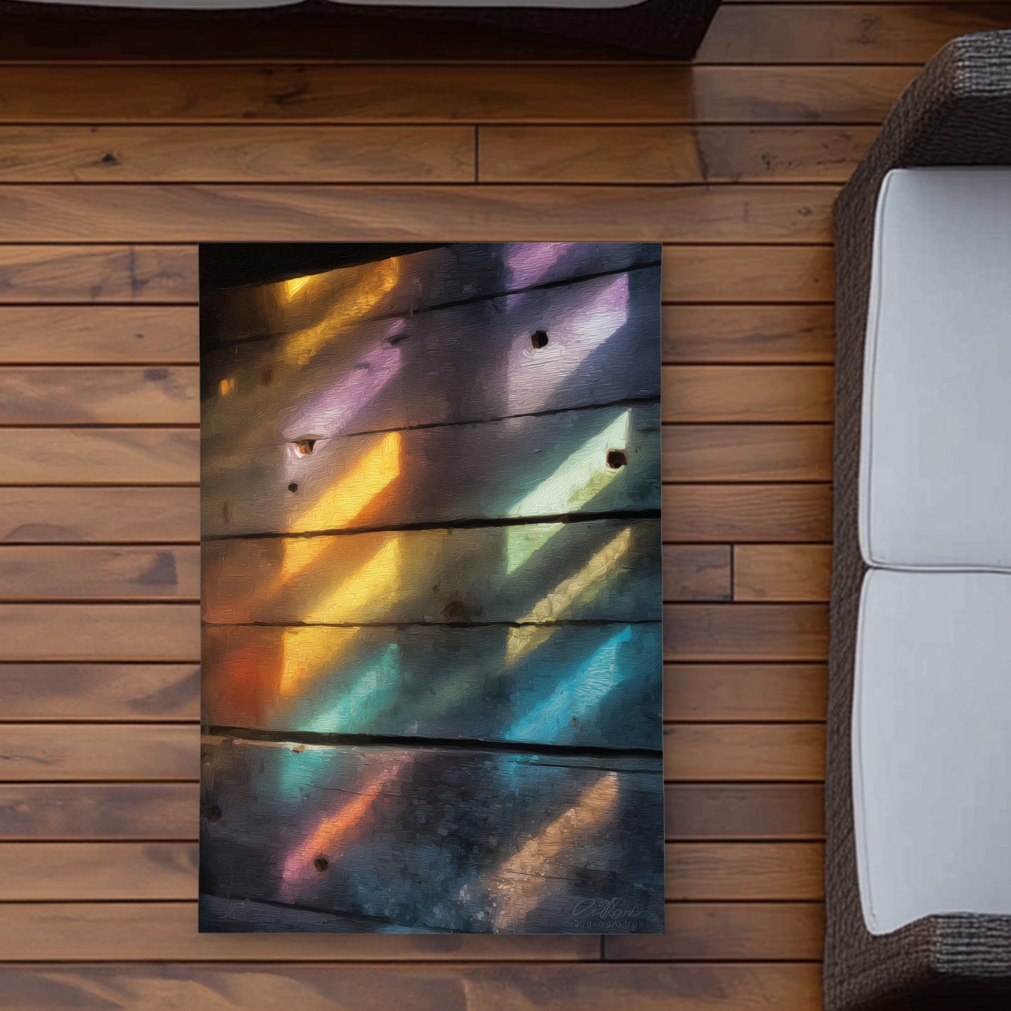 Tapis d'extérieur marron Rainbow Glint pour la décoration intérieure