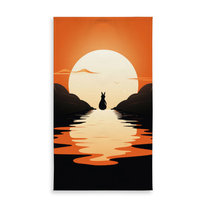 Running away Black Indoor Outdoor Tablecloth for Home Decor