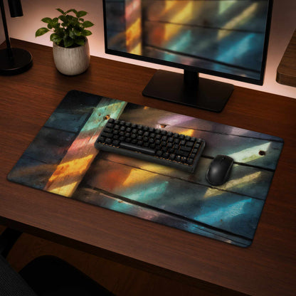 Rainbow Glint Blue Gaming Mat | Stylish Design