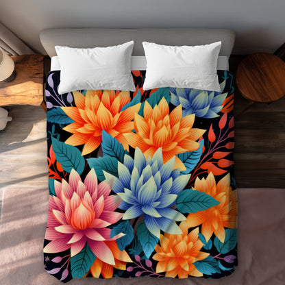 Housse de Couette Bouquet de Couleurs - Linge de Lit Décoration Maison Vibrante