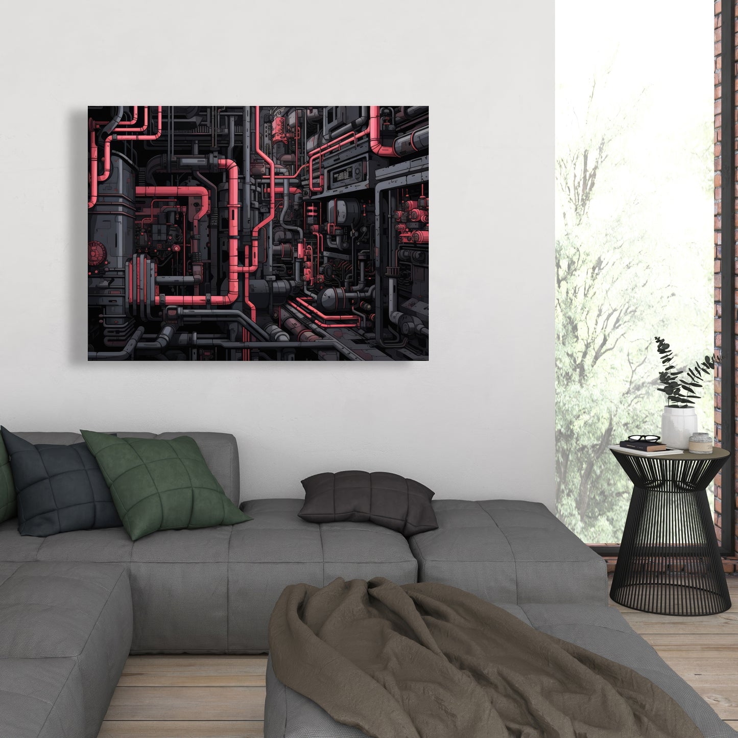 Tubular Nightmare - Gray Canvas Art for Home Decor