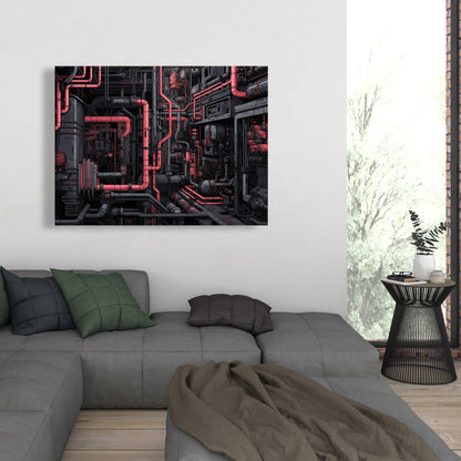 Tubular Nightmare - Gray Canvas Art for Home Decor