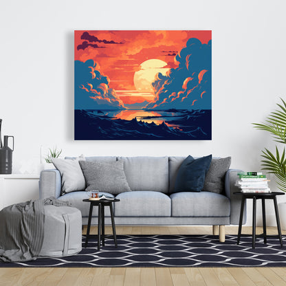 Orange and Blue - Yellow Canvas for Home Decor | Vibrant Art