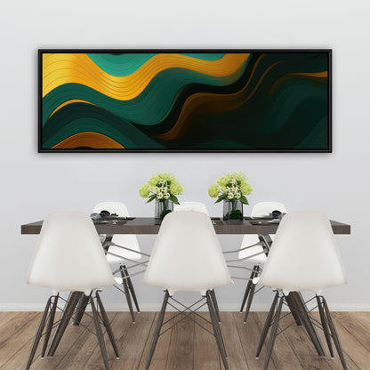 Golden Harmony - Gold Framed Canvas for Elegant Home Decor