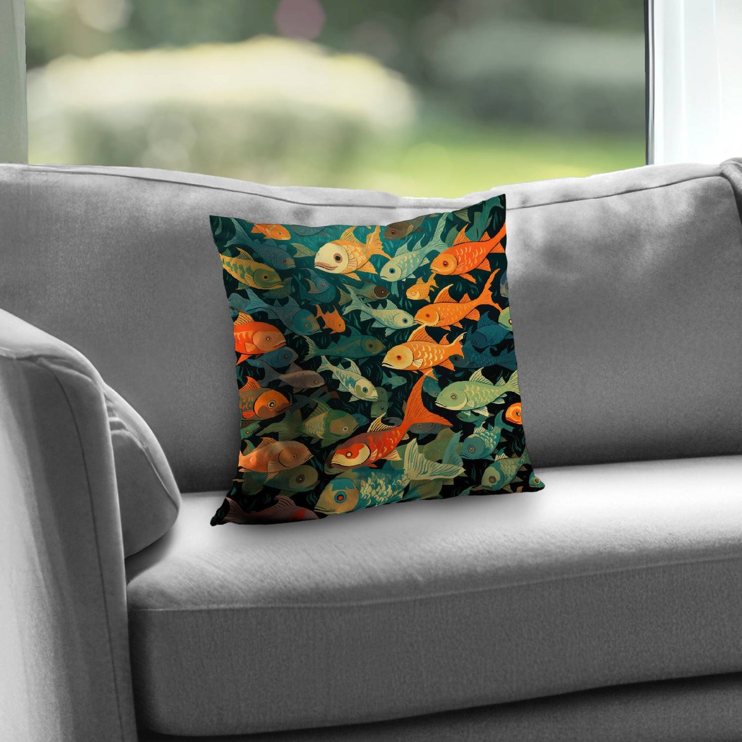 Simple fishes - Throw pillow - Print on demand