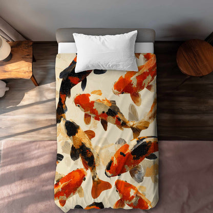 Housse de couette Koi Dance Flow | Linge de lit élégant pour la maison
