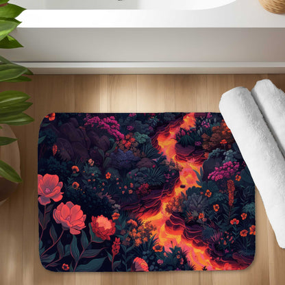 Flowing magma Red Bath Mat for Stylish Decor | Soft & Cozy