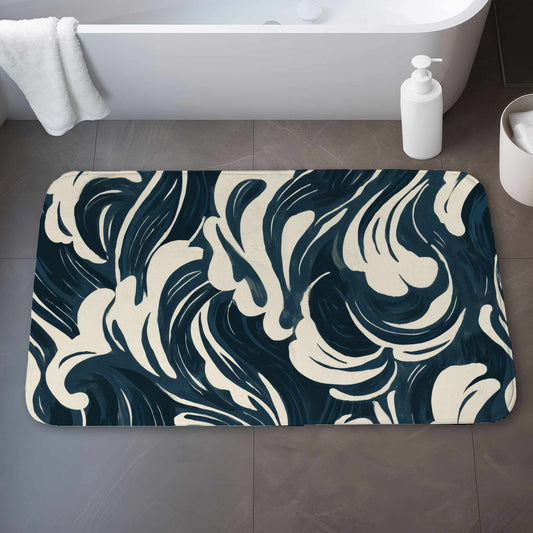 Midnight Ocean Flow Bath Mat | Stylish Home Decor Accent