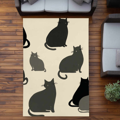 Tapis d'extérieur à motif de chats silencieux | Décoration d'intérieur