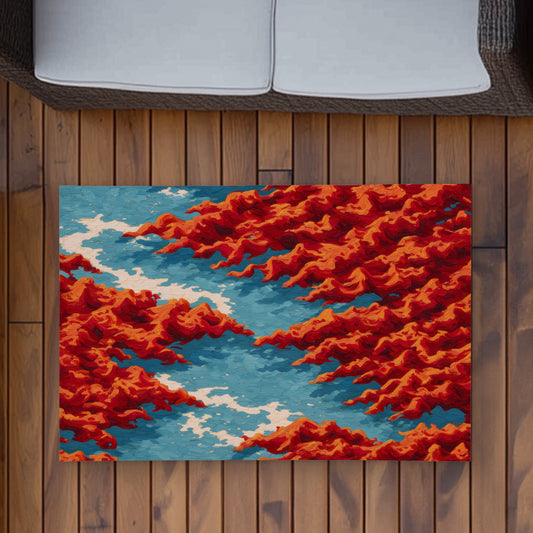 Tapis d'extérieur Red Mounds | Solution de décoration élégante