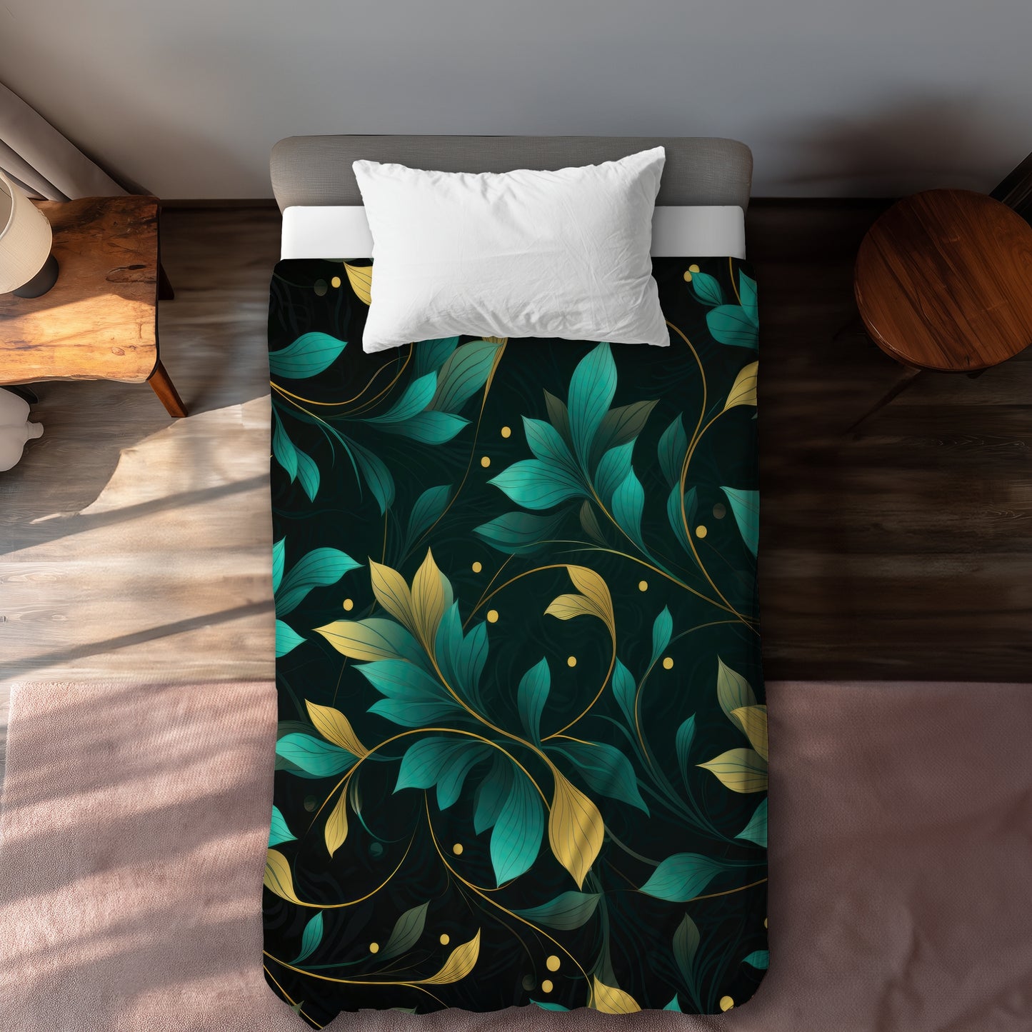 Twirling Twigs Gold Duvet Cover | Elegant Home Decor Accent