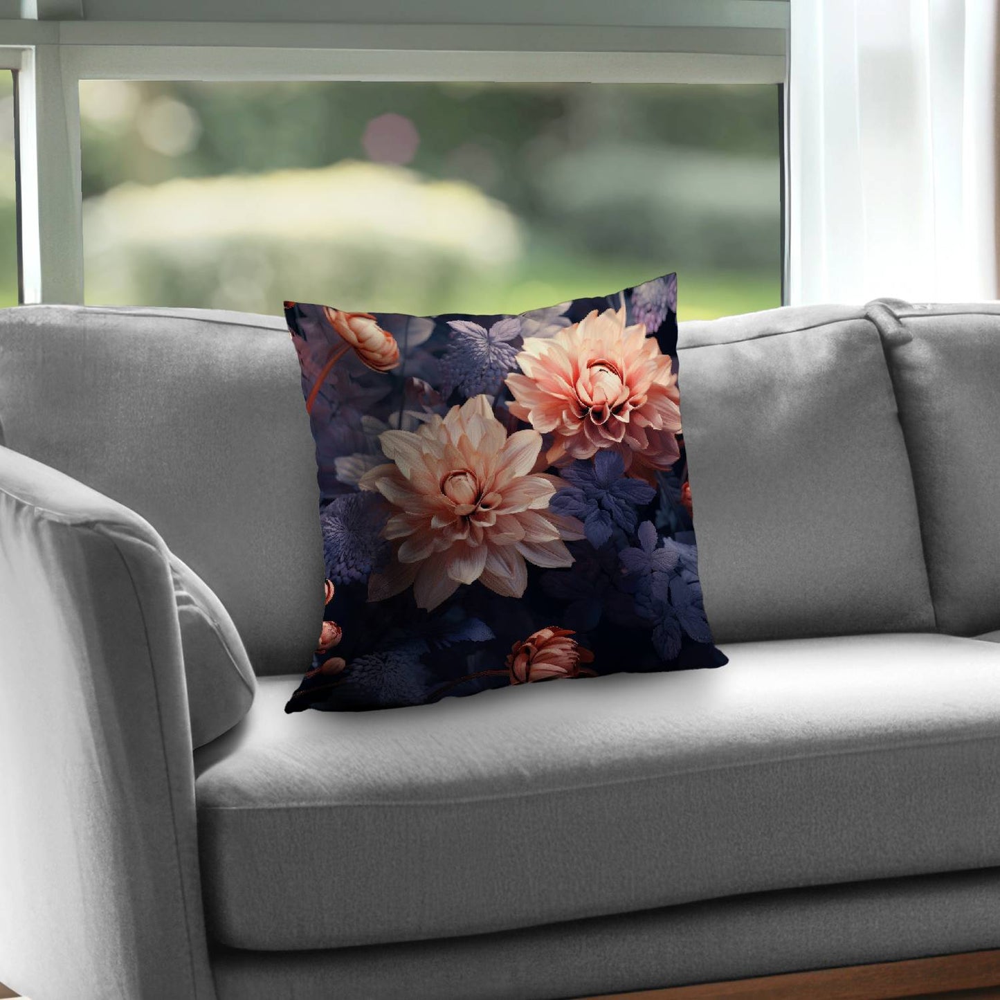 Pink and Purple Black Poly Twill Throw Pillow - Home Decor Insert