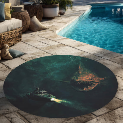 Tapis d'extérieur rond Depths - Accent de décoration intérieure élégant