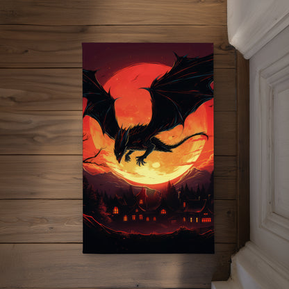 The dragon's wrath - Black Indoor/Outdoor Door Mat | Decor