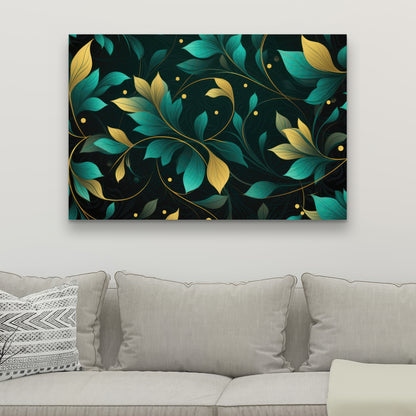 Twirling Twigs - Turquoise Canvas Home Decor Art Piece