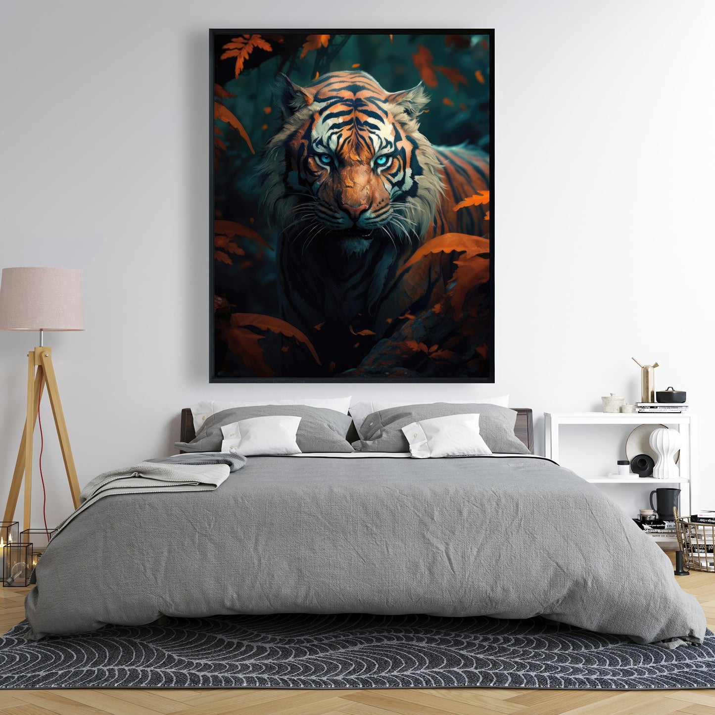 Observed - Orange Framed Canvas Art for Home Decor