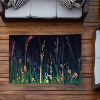 Between Twigs Turquoise Outdoor Area Rug for Home Decor