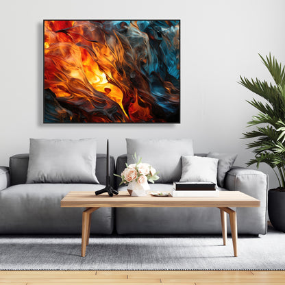 Crystallized fire - 16"x48" Framed canvas