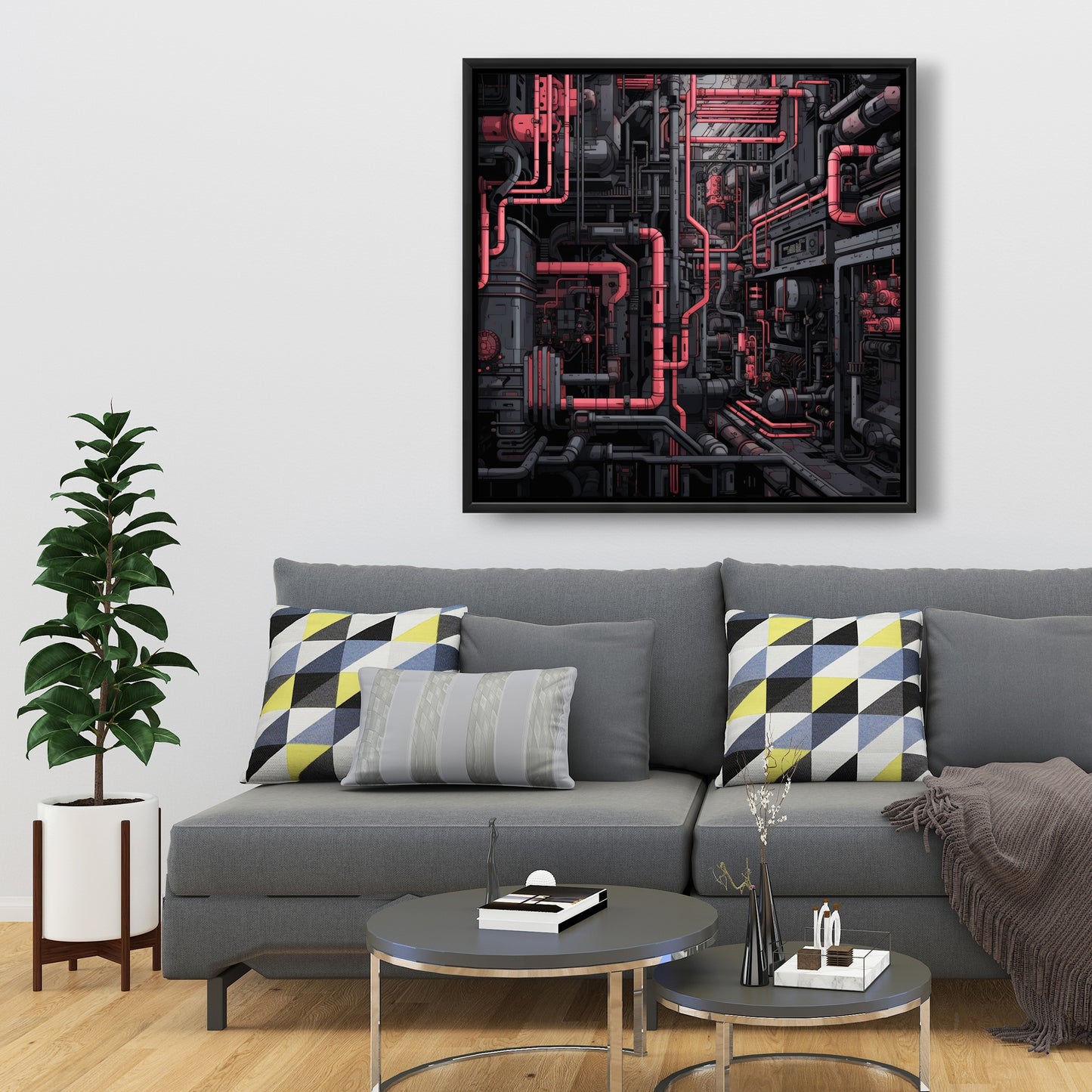 Tubular nightmare - Framed Canvas - Print on demand