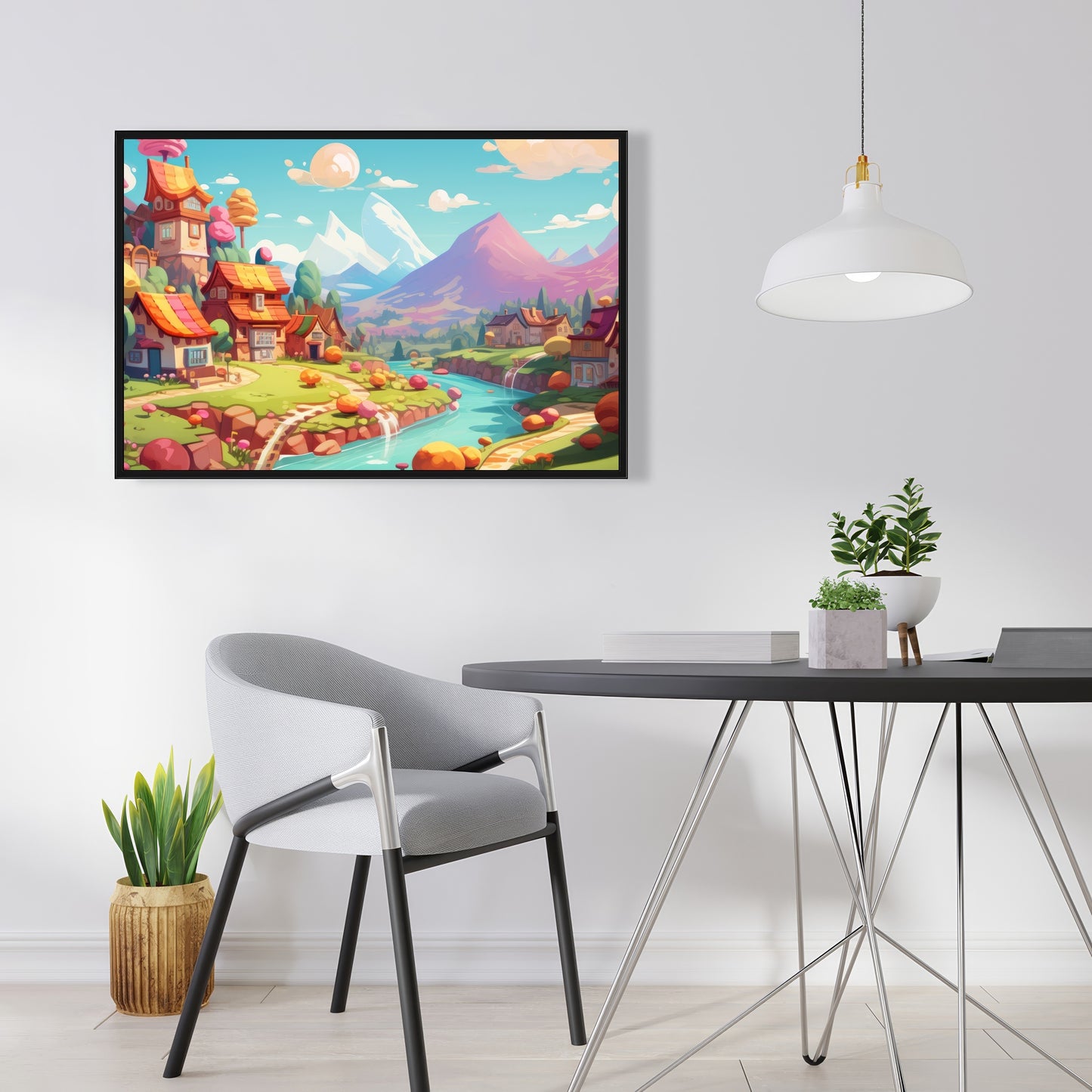 Sweet town - 36"x36" Framed canvas
