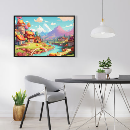 Sweet town - 36"x36" Framed canvas