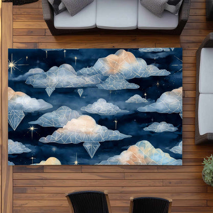 Tapis d'extérieur Nuages de cristal célestes | Décoration chic