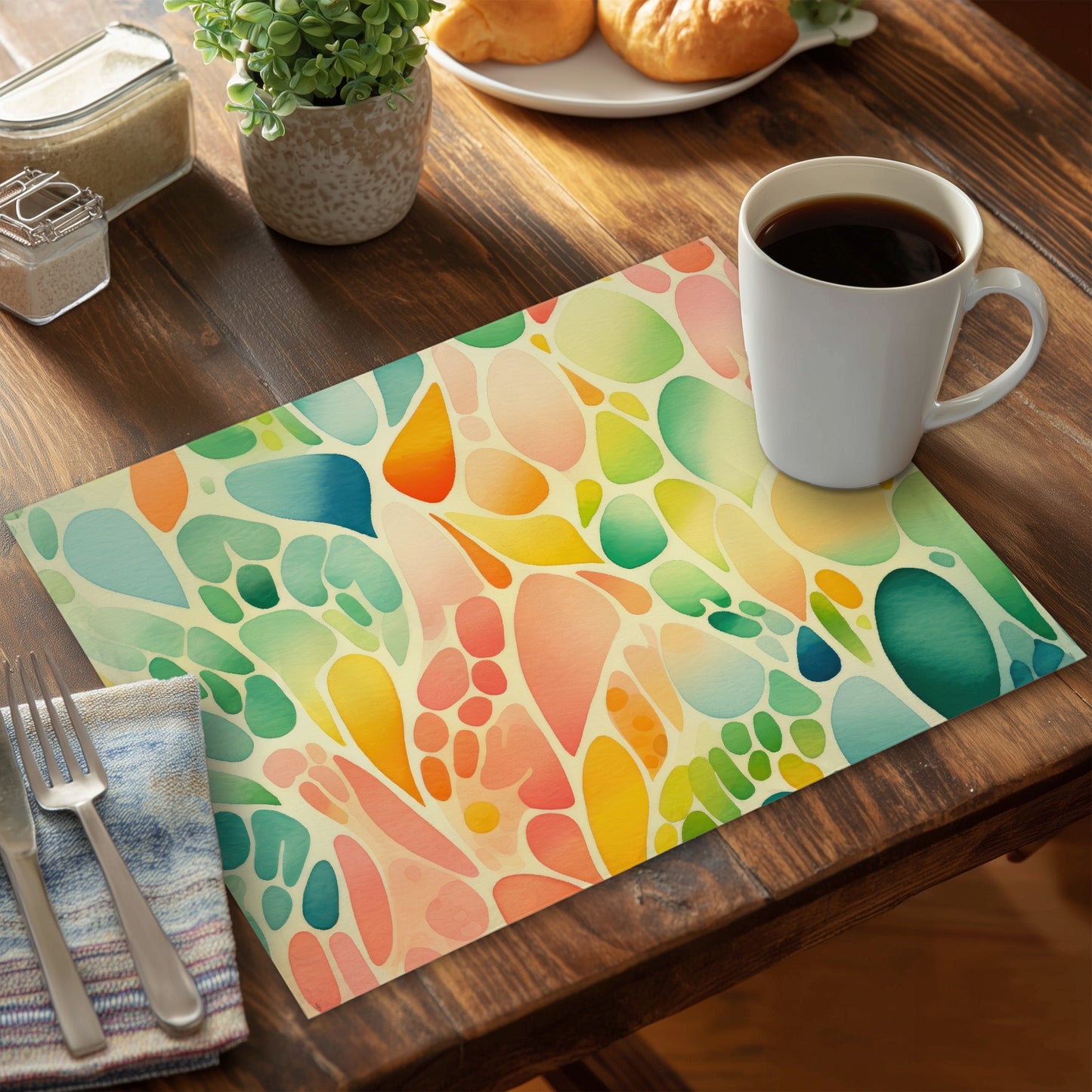 Set de table en polyester Fruits Biologiques | Décoration intérieure élégante