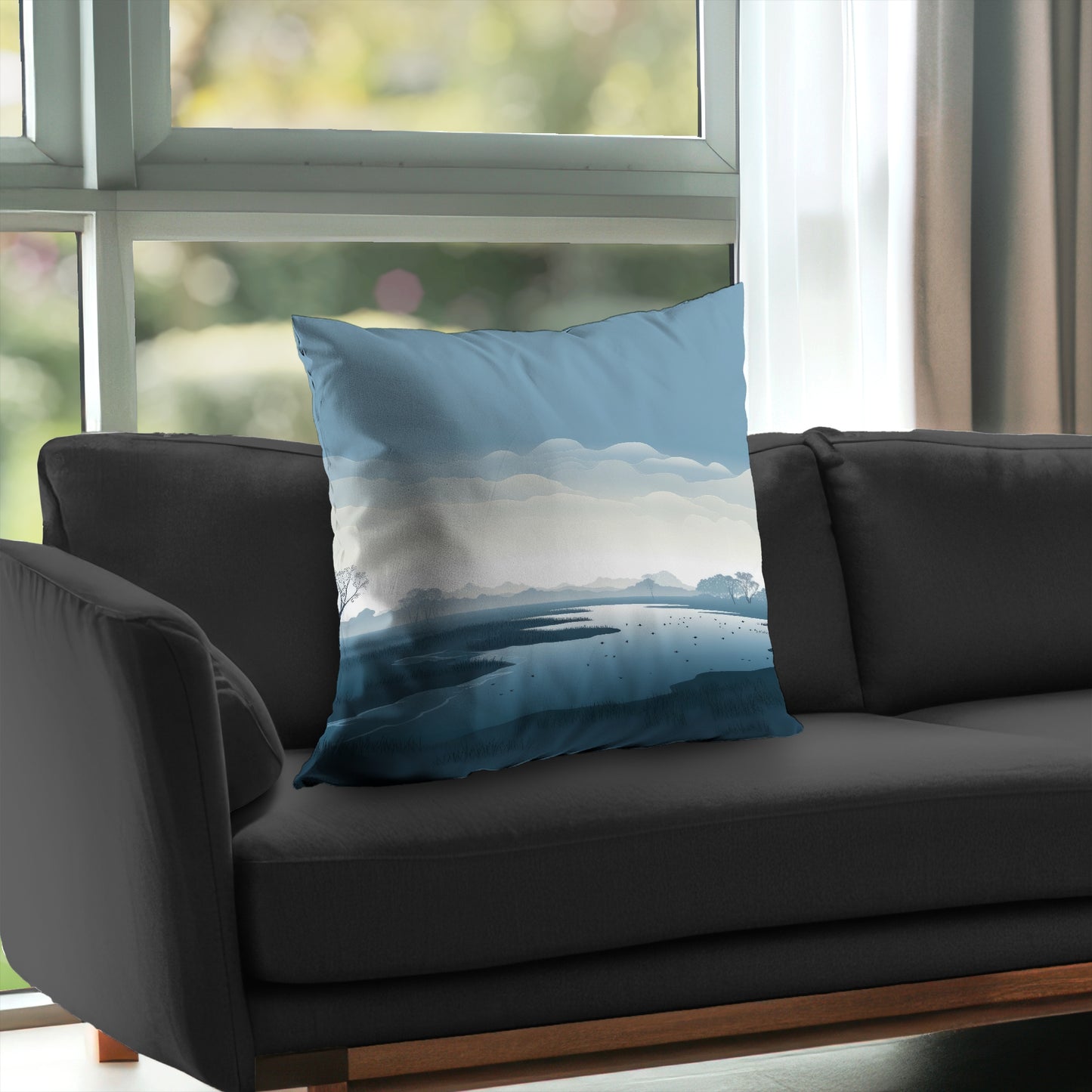 Minimalist Swamp Gray Poly Twill Throw Pillow Insert | Home Decor