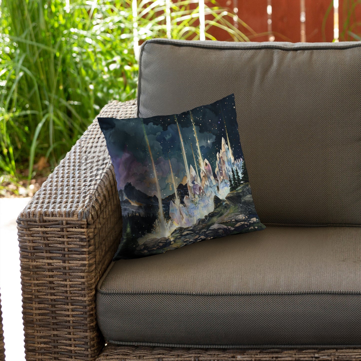 Magical beams White Poly Twill Throw Pillow Insert | Home Decor