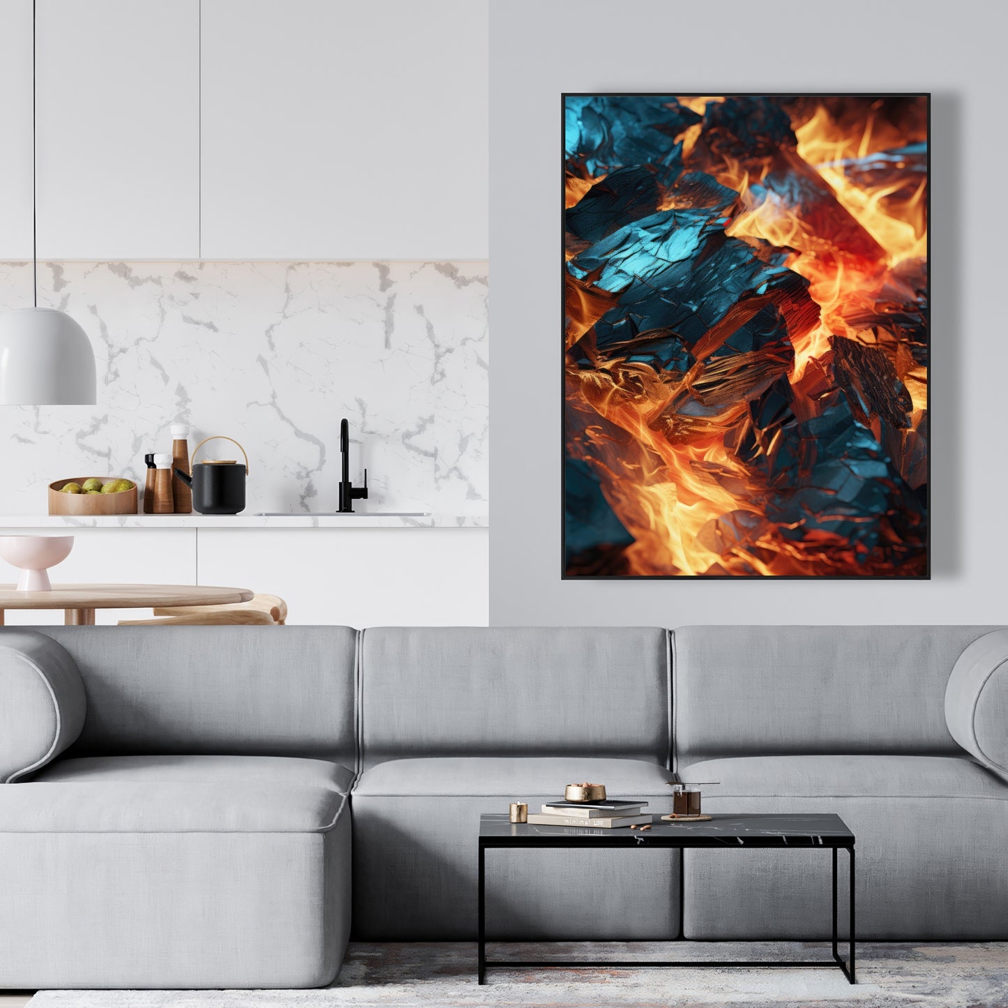 Cursed Visions - Yellow Framed Canvas for Home Decor