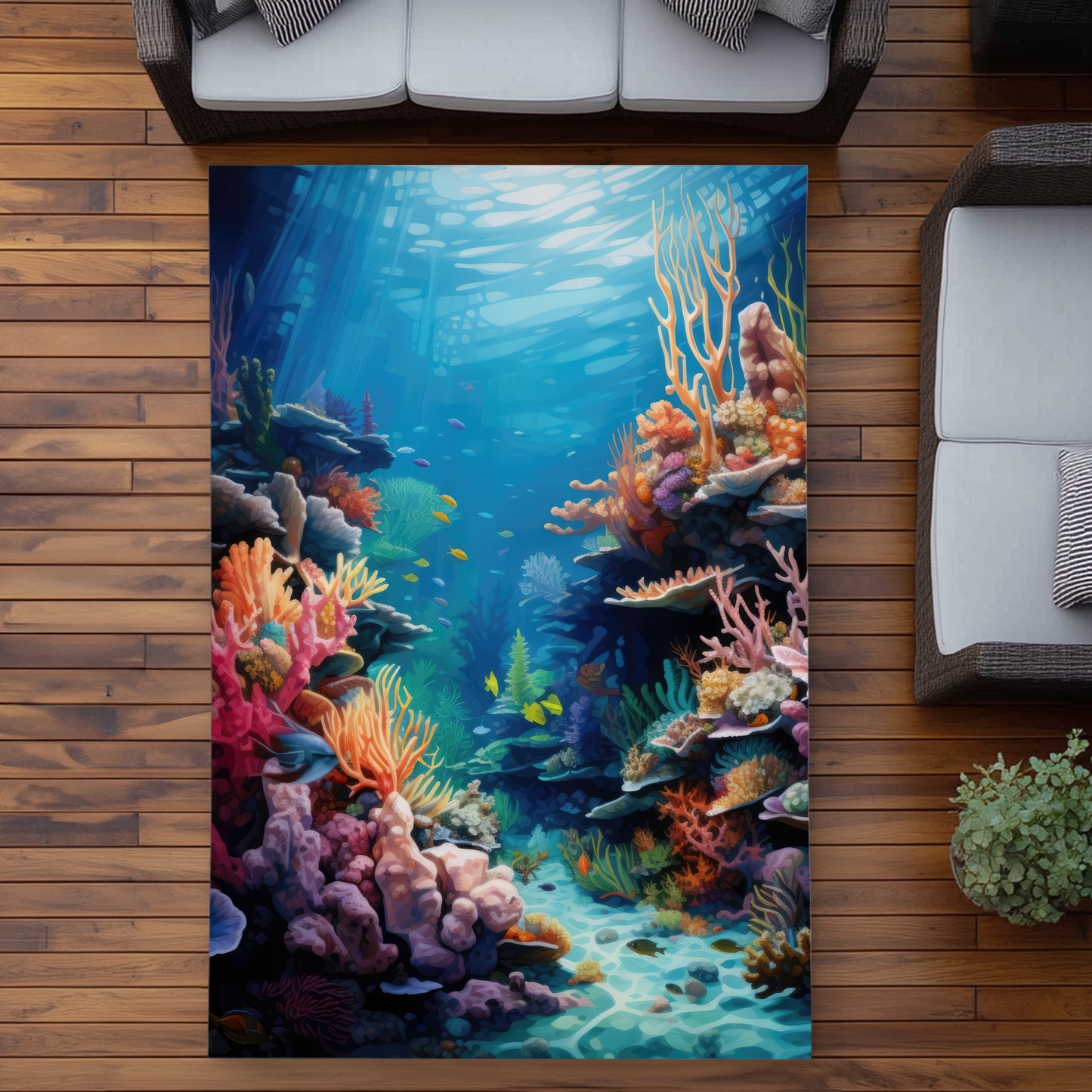 Tapis d'extérieur corail - Décoration élégante pour les patios
