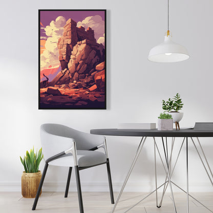 Standing Above - Orange Framed Canvas for Home Decor