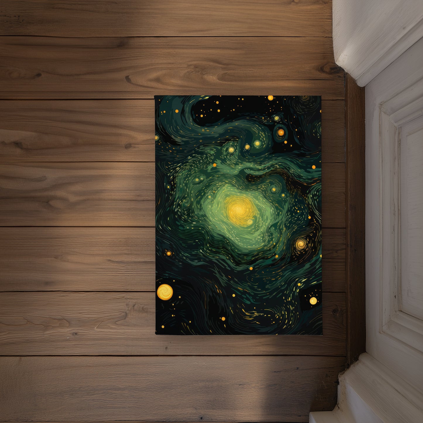 Illuminated in Space Yellow Indoor Outdoor Door Mat | Home Decor